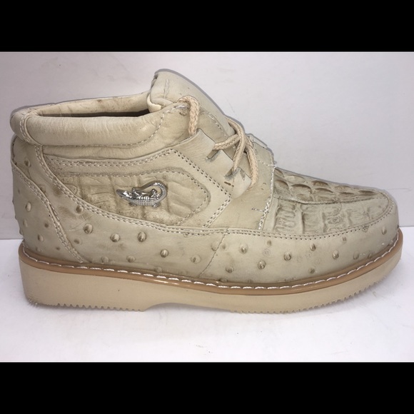 Men’s Crocodile/Ostrich Print Leather Shoes Zapato Casual Cocodrilo y Avestruz - Picture 2 of 6